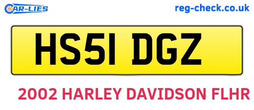 HS51DGZ are the vehicle registration plates.