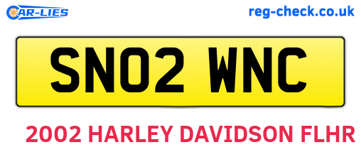 SN02WNC are the vehicle registration plates.