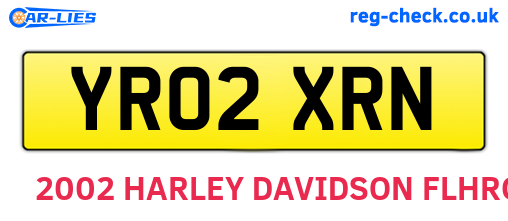 YR02XRN are the vehicle registration plates.