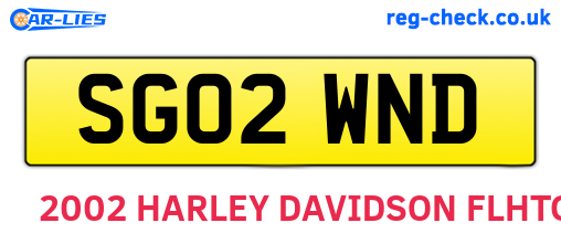 SG02WND are the vehicle registration plates.