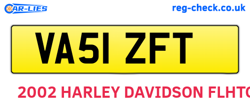 VA51ZFT are the vehicle registration plates.