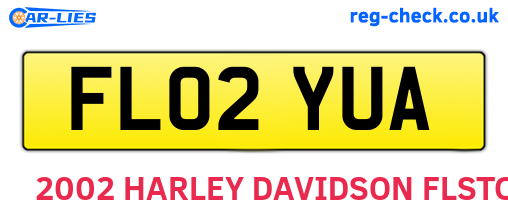 FL02YUA are the vehicle registration plates.