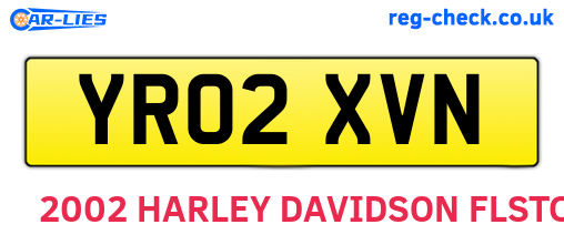 YR02XVN are the vehicle registration plates.