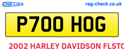 P700HOG are the vehicle registration plates.