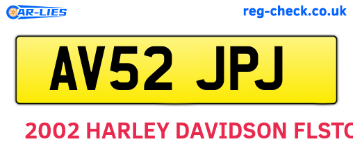 AV52JPJ are the vehicle registration plates.