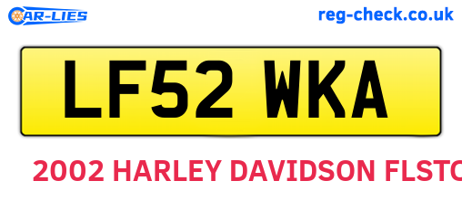 LF52WKA are the vehicle registration plates.