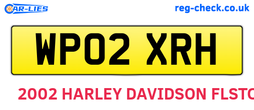 WP02XRH are the vehicle registration plates.