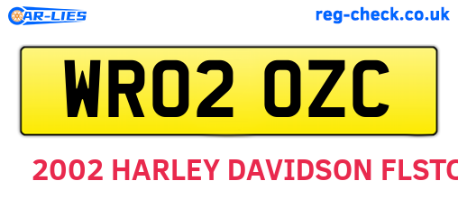 WR02OZC are the vehicle registration plates.