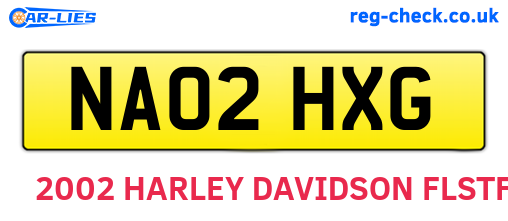 NA02HXG are the vehicle registration plates.