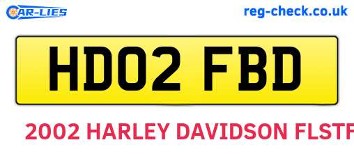 HD02FBD are the vehicle registration plates.
