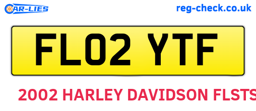 FL02YTF are the vehicle registration plates.