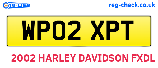 WP02XPT are the vehicle registration plates.