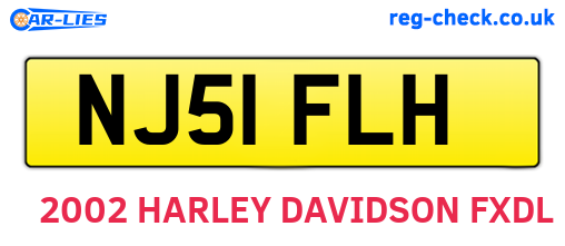 NJ51FLH are the vehicle registration plates.
