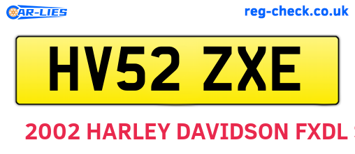 HV52ZXE are the vehicle registration plates.