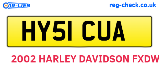 HY51CUA are the vehicle registration plates.