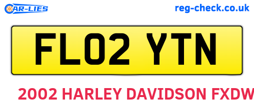 FL02YTN are the vehicle registration plates.