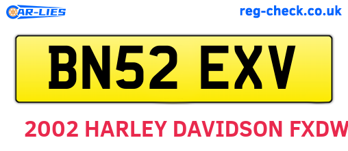 BN52EXV are the vehicle registration plates.