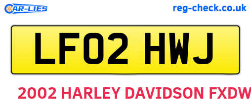 LF02HWJ are the vehicle registration plates.
