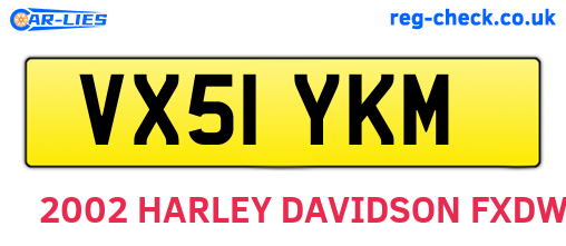 VX51YKM are the vehicle registration plates.