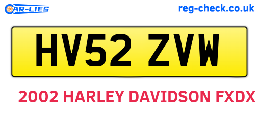 HV52ZVW are the vehicle registration plates.