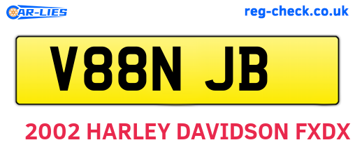 V88NJB are the vehicle registration plates.