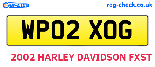 WP02XOG are the vehicle registration plates.