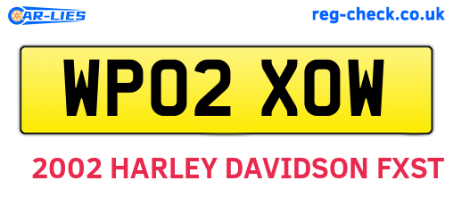 WP02XOW are the vehicle registration plates.