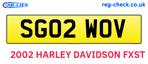 SG02WOV are the vehicle registration plates.