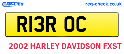 R13ROC are the vehicle registration plates.
