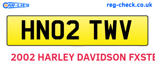 HN02TWV are the vehicle registration plates.