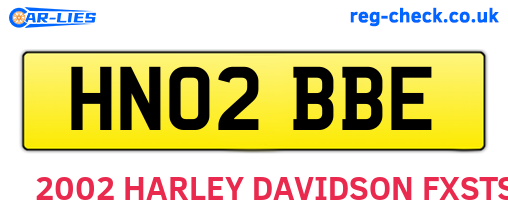 HN02BBE are the vehicle registration plates.