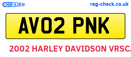 AV02PNK are the vehicle registration plates.
