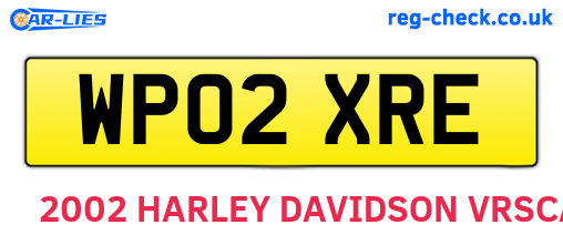 WP02XRE are the vehicle registration plates.