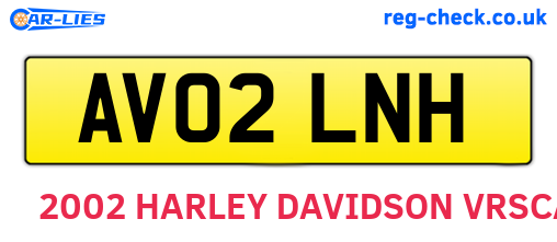AV02LNH are the vehicle registration plates.