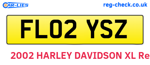 FL02YSZ are the vehicle registration plates.