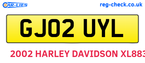 GJ02UYL are the vehicle registration plates.