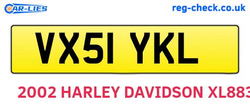 VX51YKL are the vehicle registration plates.