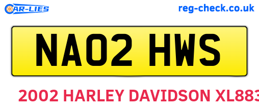NA02HWS are the vehicle registration plates.