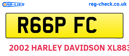 R66PFC are the vehicle registration plates.