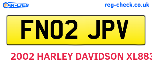 FN02JPV are the vehicle registration plates.