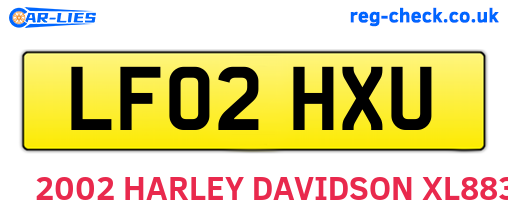 LF02HXU are the vehicle registration plates.
