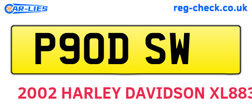 P90DSW are the vehicle registration plates.