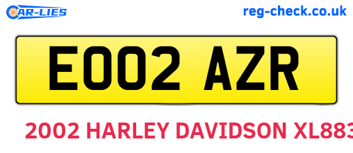 EO02AZR are the vehicle registration plates.
