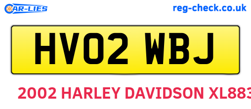 HV02WBJ are the vehicle registration plates.