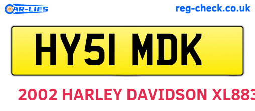 HY51MDK are the vehicle registration plates.
