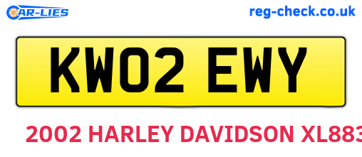 KW02EWY are the vehicle registration plates.