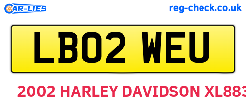 LB02WEU are the vehicle registration plates.