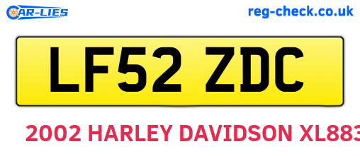 LF52ZDC are the vehicle registration plates.