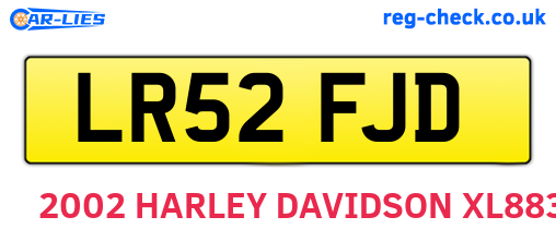 LR52FJD are the vehicle registration plates.