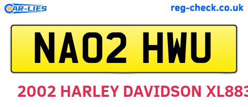 NA02HWU are the vehicle registration plates.